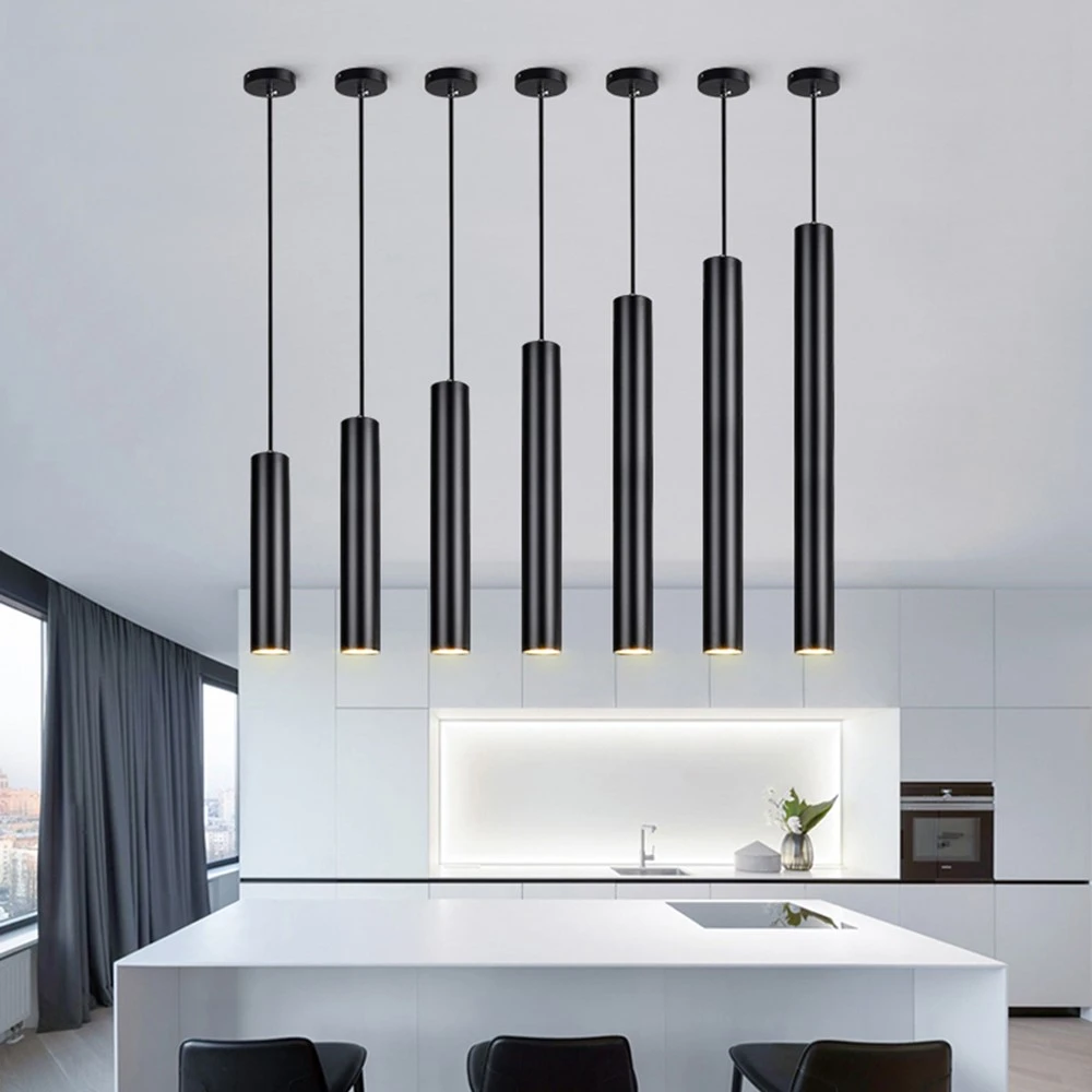 Dimmable LED Pendant Lamp Long Tube lamp Kitchen Island Dining Room