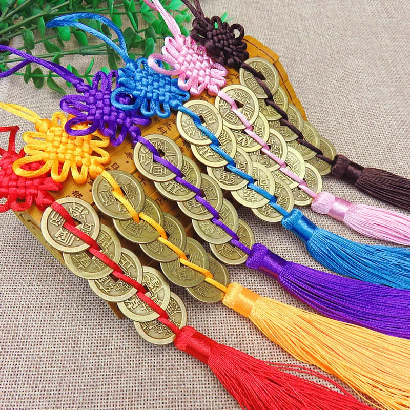 Chinese knot tassels decorative Bronze coin silk tassel fringe garniture diy tassel trim curtain fringe bag Pendant Decor tassel fringe,tassel decoration,tassel accessories,tassel trim