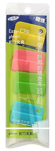 magnetic 4pcs 6 шт конфеты цвет свободный зажим простая многоцветная уплотнительная папка с зажимом классификация папка магнитные зажимы пластиковая Скрепка Лот - Цвет: magnetic 4pcs