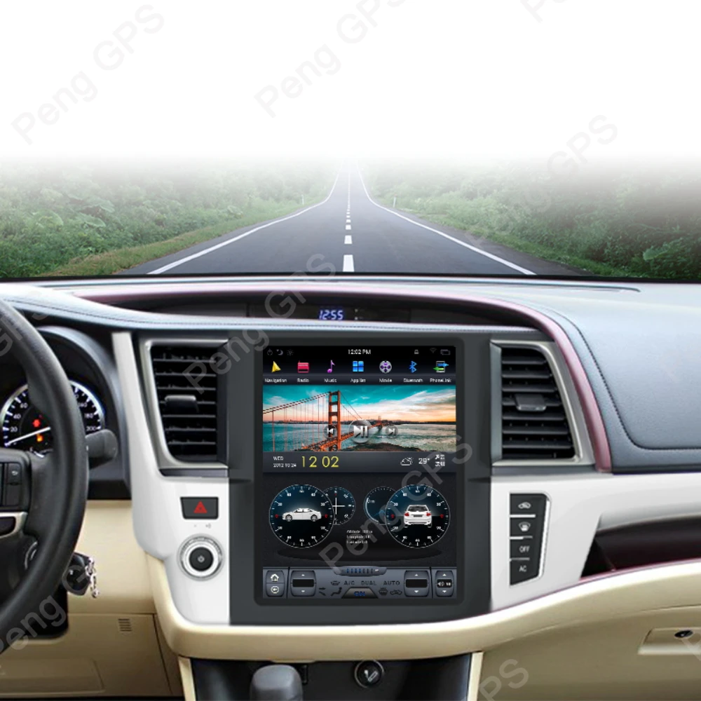 Discount 6 Core Android 8.1 Tesla Style Car Radio for Toyota Highlander 2014-2018 GPS Navigation DVD Player Touch Screen Monitor 4H Video 1