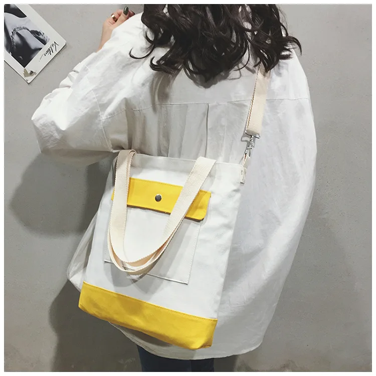 New Style Canvas Bag Women's Shoulder Joint Shoulder Cross-body Versitile Fashion Women’s Canvas Handbag Shopping Bag