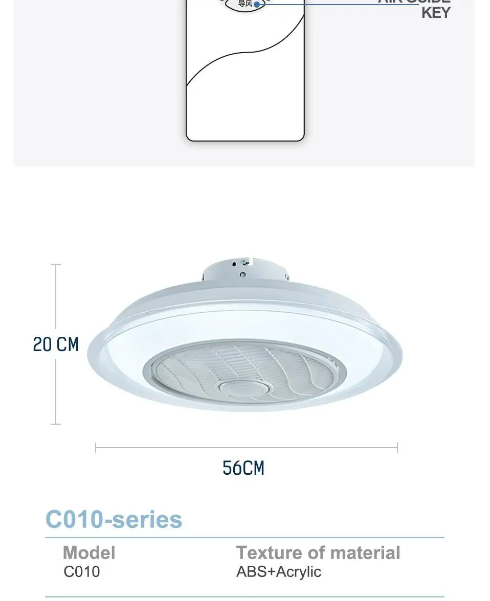 Светодиодный потолочный светильник Mordern, вентилятор 80 Вт C010 AC220V, трехскоростной вентилятор, лампа для внутреннего освещения, потолочный вентилятор с дистанционным управлением и регулируемой яркостью