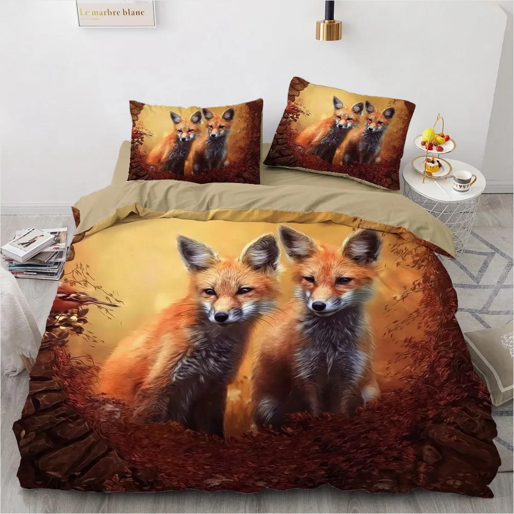 3D Bedding Sets Animal Fox Duvet Quilt Cover Set Comforter Bed Linen Pillowcase King Queen Full 180*215 230*230 Home Texitle 3D Bedding Sets Animal Fox Duvet Quilt Cover Set Comforter Bed Linen Pillowcase King Queen Full 180*215 230*230 Home Texitle