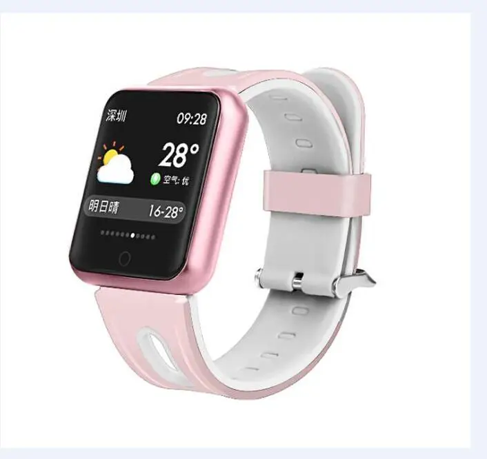 ROSE GOLD AD SILICA Фитнес-браслет P68 ip68 Водонепроницаемый для apple watch xiaomi ios Android с монитором сердечного ритма Смарт-браслет для iphone - Цвет: ROSE GOLD AD SILICA