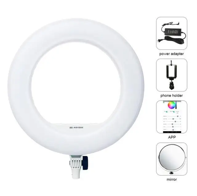 Yidoblo AX-480DII Bluetooth приложение управление кольцо лампа 2800 K-9900 K камера фото/Студия/телефон 1" 240 шт светодиодный кольцевой светильник светодиодный светильник - Цвет: Серый