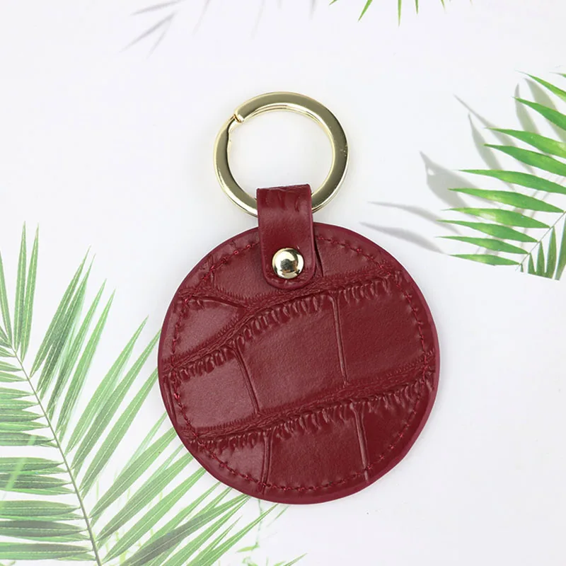 Burgundy Keychain Индивидуальный Именной держатель для карт кошелек стиль брелок тисненая крокодиловая кожа подарочный набор для SAMSUNG IPHONE 11,11 PRO MAX чехол - Цвет: Burgundy Keychain
