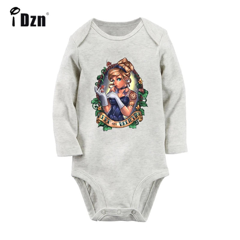 YbBaby1287GC Дизайнерский Костюм принцессы Золушки для новорожденных; боди с длинными рукавами для малышей; комбинезон; хлопковая одежда; подарок - Цвет: YbBaby1287GC