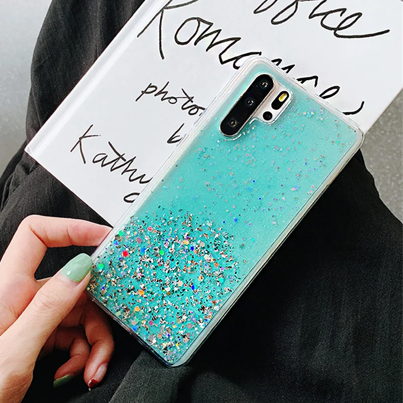 Блестящий чехол со звездами для huawei P30 Lite P20 Pro P10 Plus, силиконовый прозрачный чехол для телефона huawei P30 Pro, роскошный чехол