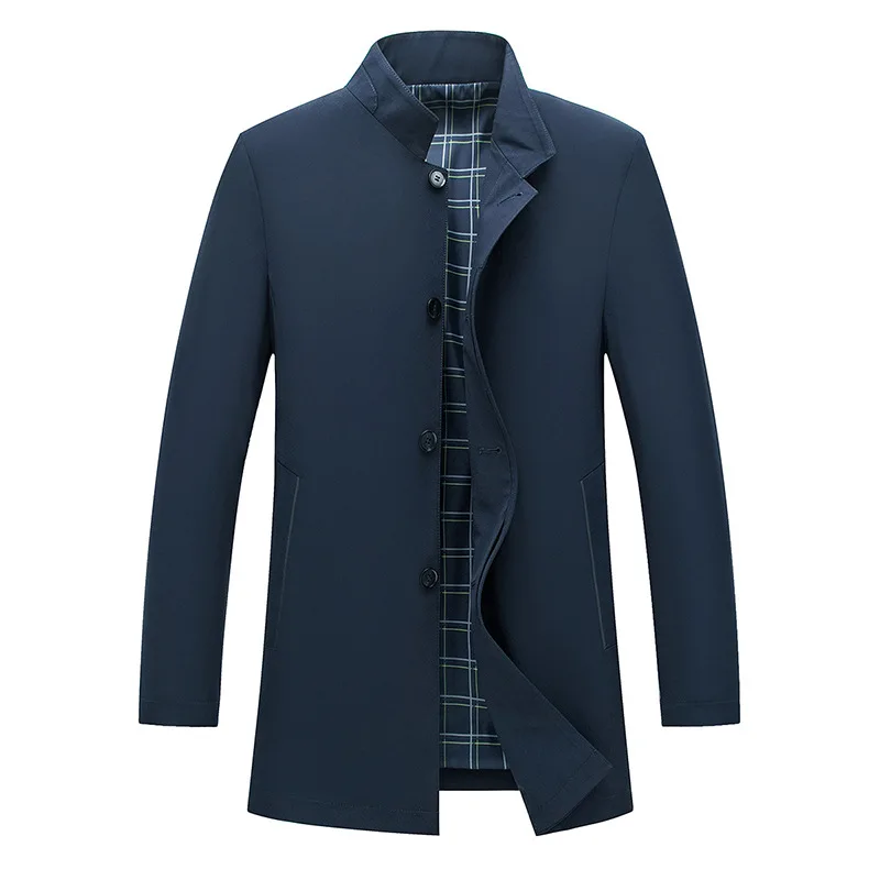 

Autumn & Winter New Products Men Casual Stand Collar Jacket Mid-length Daddy Clothes Casual Coat Thin Jacket Men's