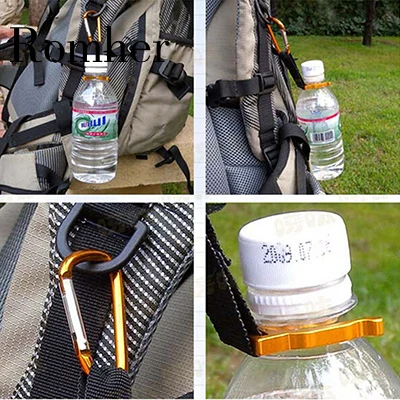 

Romher 1PC Aluminum Carabiner KeyChain Hook Clip Camping Equipment EDC Gear Traveller Slide Lock Water Bottle Buckles Snap