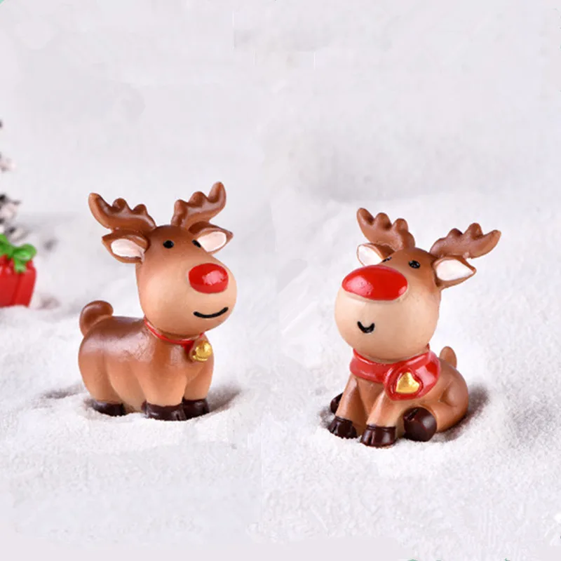 2 шт./лот, миниатюрное Рождественское украшение, сказочный Санта-Клаус, снеговик, Рождественская елка, миниатюрные фигурки, украшение для дома
