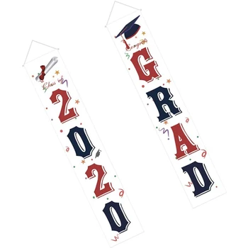 

2020 Graduation Party Decoration - Hanging Banner Banner Logo Outdoor Home Porch Decoration - White Red