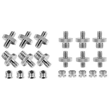 

Retail 1/4 inch and 3/8 inch Camera Screw Adapter Converter Threaded Mount Set for Tripod Monopod Ballhead Light Stand Shoulder