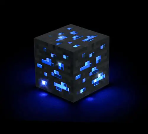 Minecraftshan светильник, красный камень, руды, квадратные игрушки, мин ночной Светильник СВЕТОДИОДНЫЙ фигурка, игрушки, светильник, алмазная руда, детские подарки, игрушки - Цвет: Черный