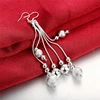 DOTEFFIL 925 Sterling Silver Smooth Matte Beads Drop Earrings For Woman Wedding Engagement Fashion Party Charm Jewelry ► Photo 2/6
