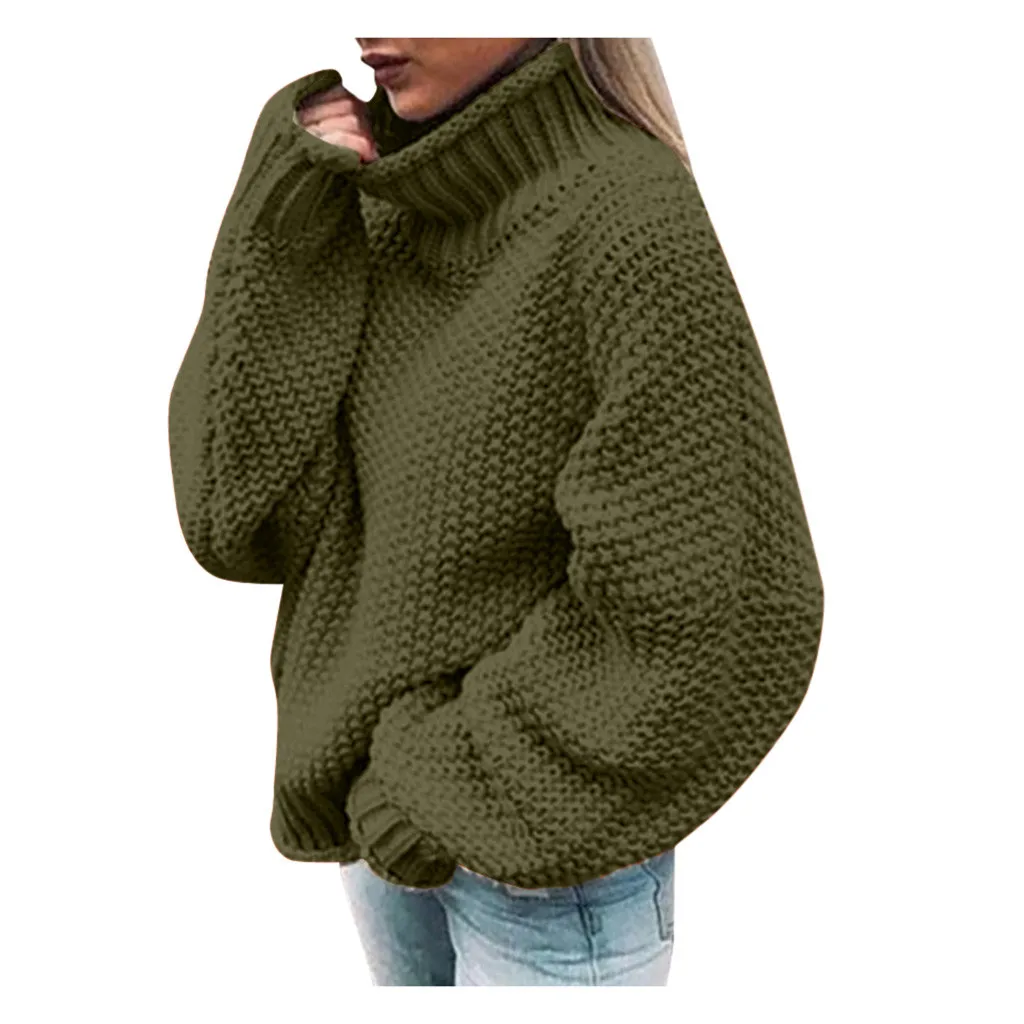 JAYCOSIN водолазка свитер акриловый женский с открытыми плечами однотонный зимний свитер Повседневный вязаный Свободный пуловер с длинным рукавом