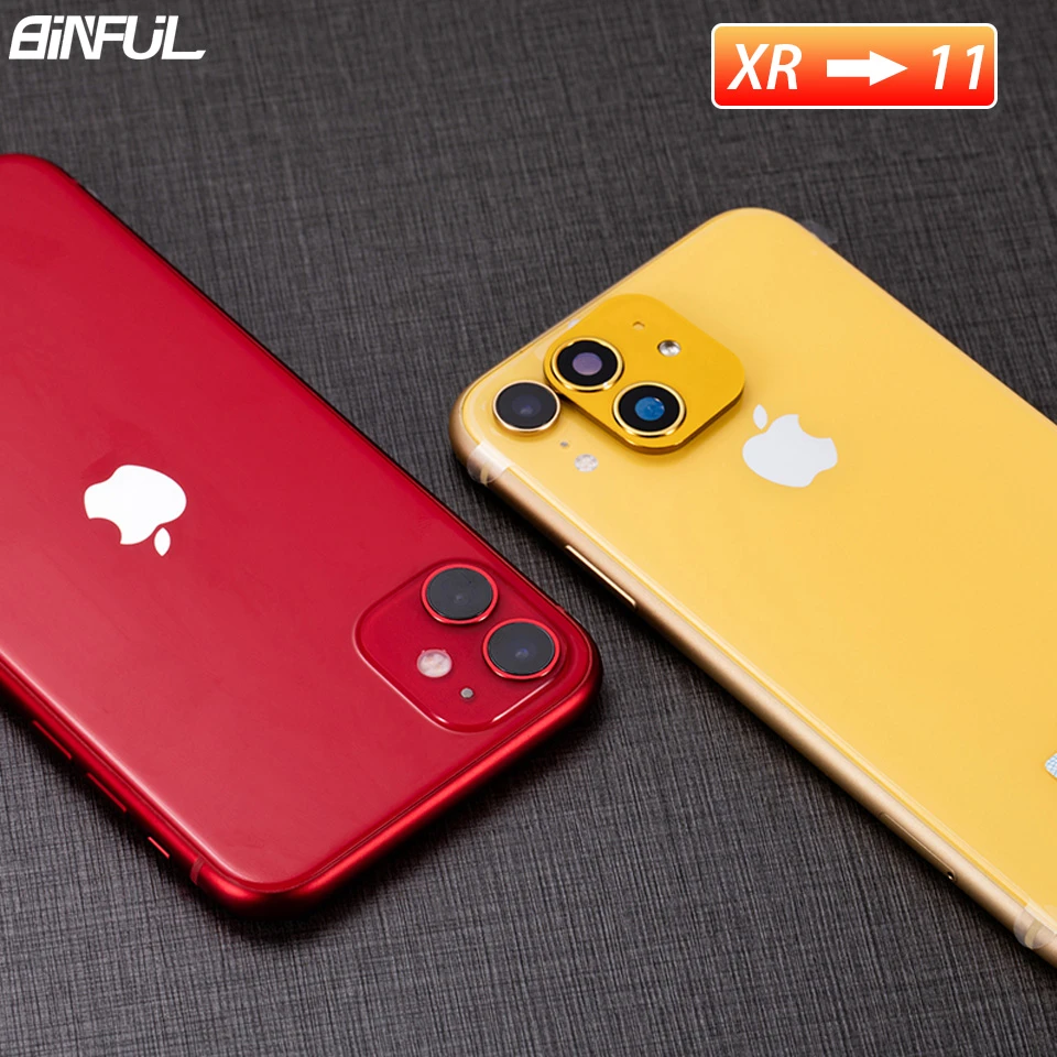 修正されたステッカーカメラレンズ秒変更 Iphone Xr Xr 偽ステッカー Iphone 11 強化ガラスプロテクター Phone Screen Protectors Aliexpress