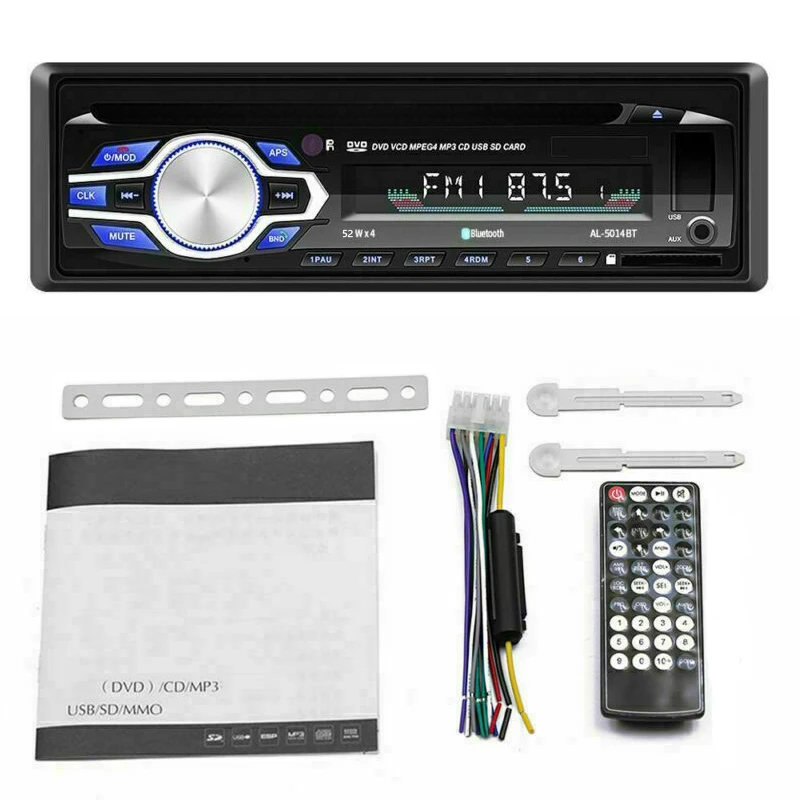 Dvd-плеер автоматический 1 DIN автомобильный Радио Поддержка Bluetooth Hands-free вызов USB DVD/VCD/CD/FM MP3-плеер 12 в аудио радио 5 в зарядное устройство