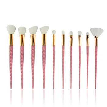 

10pcs Pink Unicorn Makeup Brushes Set Maquiagem Foundation Powder Cosmetic Blush Eyeshadow Women Beauty Glitter Makeup Brush