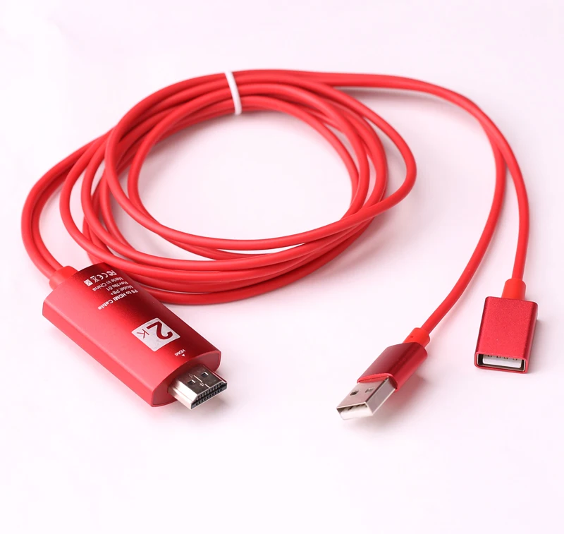 2K Micro usb type C IOS Android экран телефона зеркалирование литой кабель для iPhone iPad huawei samsung LG подключение к HDMI ТВ проектор