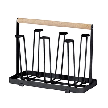 

Home Holds 6 Glasses Restaurant Kitchen Utensil Bar Drying Rack Desktop Organizer Hotel Space Saving Hanging Wine Glass Holder