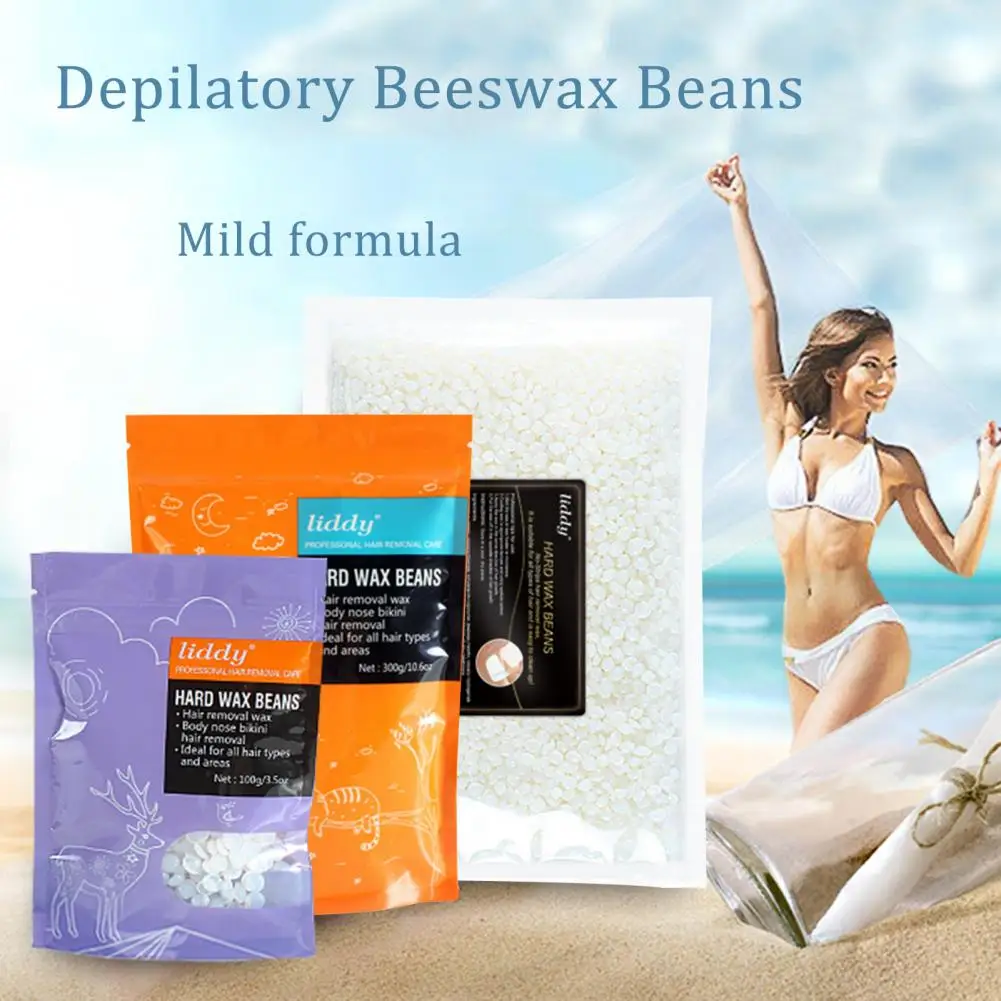 Solid 100g/300g/500g Painless Wax Beans Depilatory Hot Film Transparent Hair Removal Beans Low Melting Point   for Leg 3