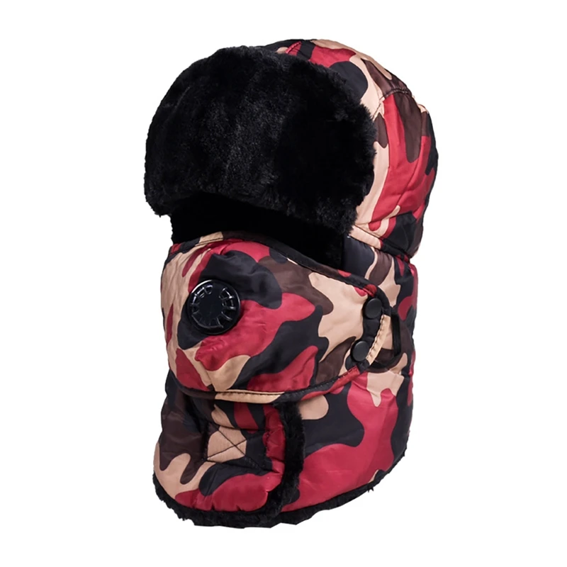 BR Камуфляжная шапка-бомбер для женщин и мужчин, толстая пушистая теплая Ветрозащитная маска для лица, защитная шапка для ушей, зимняя шапка s - Цвет: BR