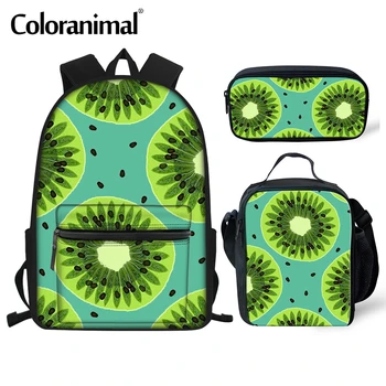 

Coloranimal Kiwi Design School Backpack for Teenage Boys Girls Children Kpop School Bag Set Student Book Bags Mochila Escolar