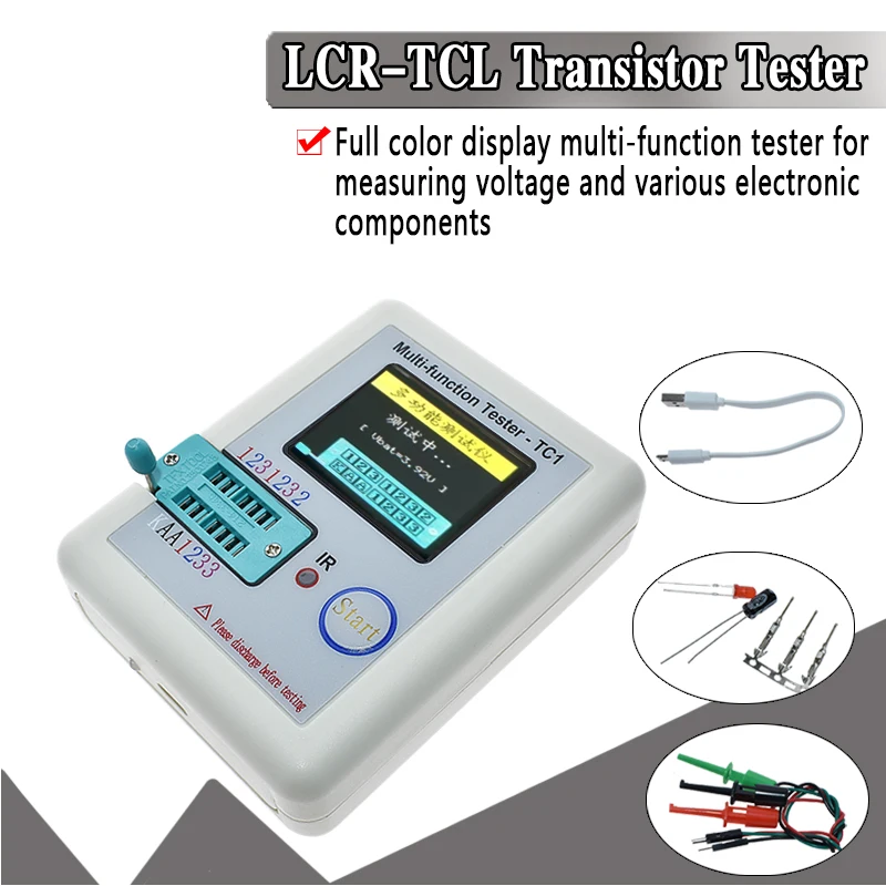 LCR-TC1 TFT 3,5 дюймов ЖК-дисплей цветной графический PNP NPN транзистор тест er мультиметр Диод Триод измеритель емкости резистор тест