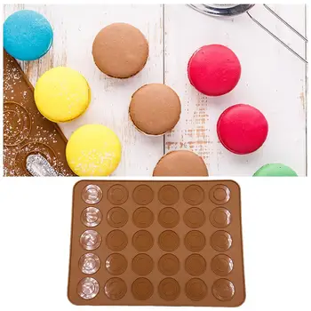

30 Hole Silicone Pad Oven Macaron Silicone Non-stick Resistant Baking Pad Tools Cake Mat Pan Pastry Baking Temperature Baki V0G7