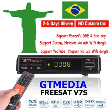 

GTMedia V7S HD Satellite Receiver DVB-S2 DVB-S2 H.265 Built-in WiFi with 1Year Europe Brazil Cccam cline freesat v7s receptor