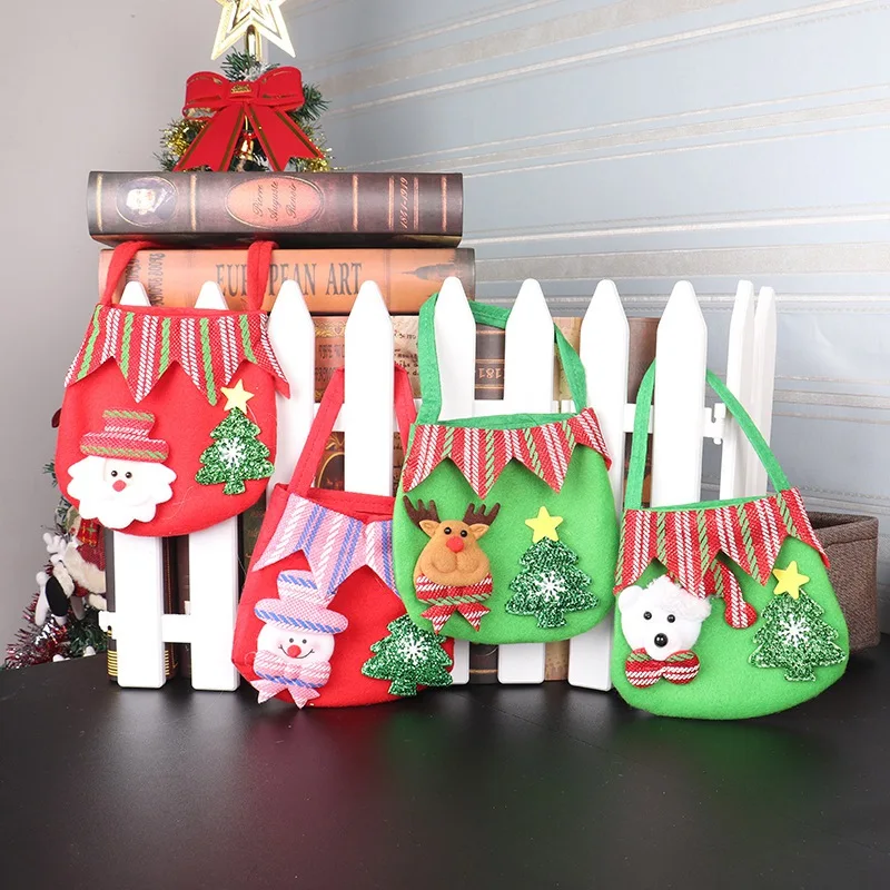 NewChristmas эко-сумка для конфет с 3D мультяшным Санта-Клаусом Олень Медведь для рождественской елки Декор портативный праздник Лакомство Сумки Держатели для подарков