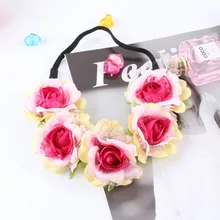 Корейский стиль, свадебная гирлянда, Рождественская креативная Женская повязка для волос, головной убор, Пляжная повязка, Проволочная экранная повязка на голову с розой