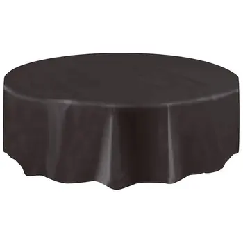 

Plastic Table Cover Large Circular Disposable Solid Tablecloth Wipe Clean Birthday Party Table Cloth Wedding Decoration