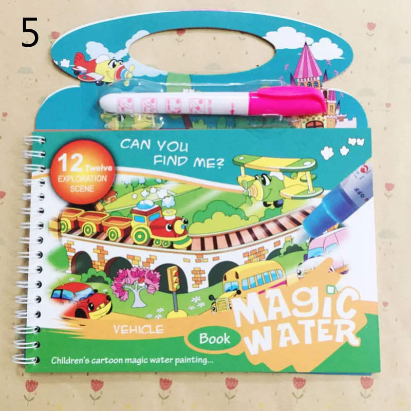 baby toys 05 Волшебные игрушки для рисования в воде, книга-раскраска, Магические рисунки, ручка для рисования, игрушка для рисования, доска для рисования, Juguetes, для образования детей - Цвет: baby toys 05