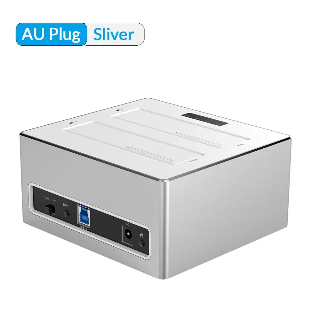 AU Plug ORICO 3,5 ''2,5'' двойной отсек для жесткого диска Sata жесткий диск коробка USB3.0 HDD док-станция Поддержка 32 ТБ Емкость - Цвет: AU Plug