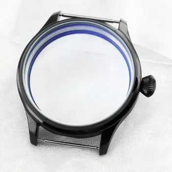 

44mm Stainless Steel Brushed Watch Case For ETA6497 6498 Seagull ST3600 Movement For Watch dial 38.1-39.1mm Super Quality