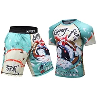 Cody Lundin Men 3D Printed MMA Jiu jitsu gi Rashguard Compression Male Kickboxing Shorts Fitness Trainning Sets Active Wear 1