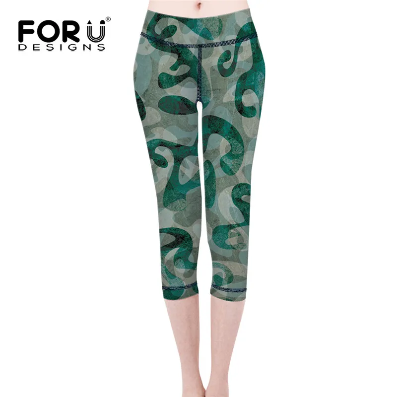 FORUDESIGNS Women Leggings Summer Breathable Girls Pencil Pants Stretchy Leggins Camouflage Printing Elastic jeggings