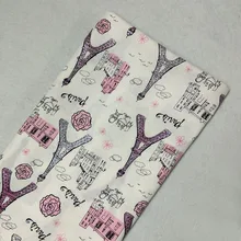 Побрякушки, серебряные блестки, Парижская башня, дом, цветочный принт, хлопковая ткань, 50x105 см, цветочная ткань, пэчворк для одежды, домашний декор