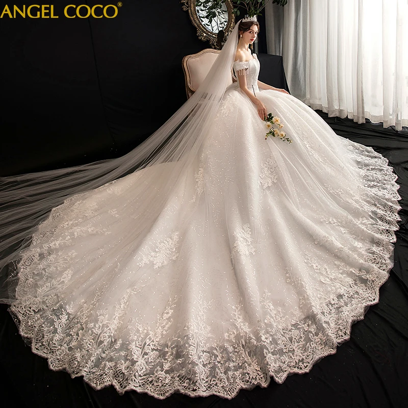 

2019 Summer New Pregnant Lace Dress Elegent White Strapless Backless Sequin Lace Big Bow knot Long Tail Tulle Maternity Gown