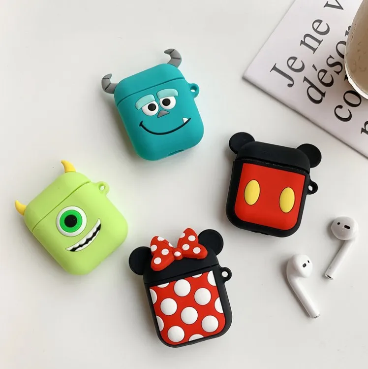 Силиконовый чехол Airpod с милым рисунком Микки и Минни беспроводной Чехол для