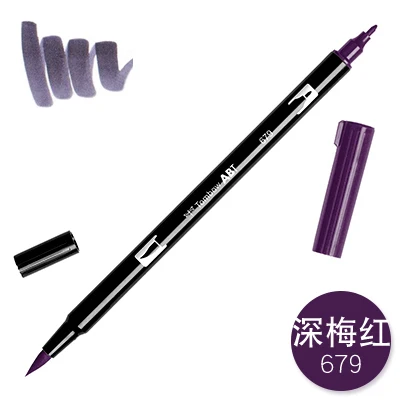1 шт. TOMBOW AB-T Япония 96 цветов художественная кисть Ручка Двойные головки маркер Профессиональный водный маркер ручка живопись Kawaii канцелярские принадлежности - Цвет: 679