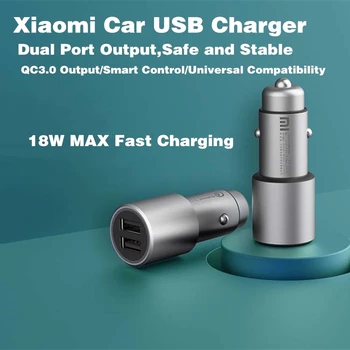 

Original Xiaomi Dual USB Car Charger QC 3.0 36W 5V/3A 9V 2A Quick Charge 18W Max Fast Charger Smart Phone For iPhone Samsung