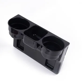 

Car Seat Wedge Black Cups Holders Food Bottle Holds Two Beverages Mount Stand Storage Organizer Interior Parts
