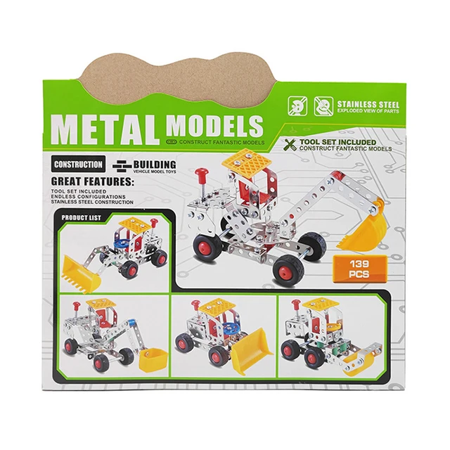 DIY 139pcs Steel Block Engineer Toys Boy Toys 5in1 Bricks Building Blocks Sets Education For Children Metal Toys Gift 6