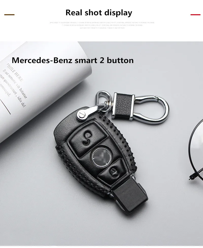 Автомобильный ключница, кольцо под ключ Mercedes set GLK300 Class B Class C Class E Class AMG Maybach, кожаный чехол для ключей для автомобиля