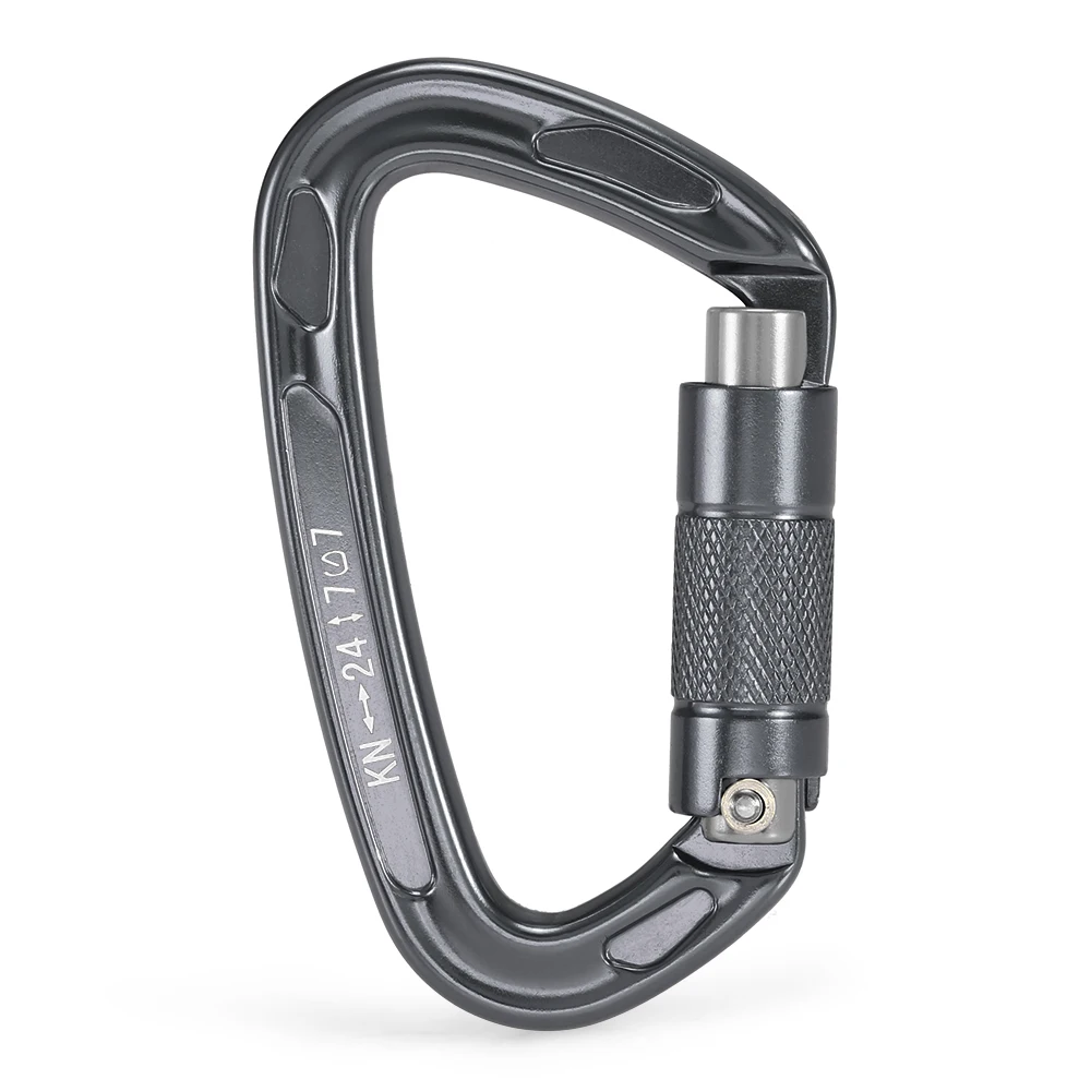 Auto-locking gate 24KN Twist Locking Gate Carabiner Outdoor Auto Lock D-ring Buckle Climbing Rappelling Canyoning Hammock Locking Clip - Цвет: Auto-locking gate