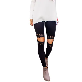 

Women Lace Fitness Hole Leggings Running Gym Stretch Sports Pants Trousers#25