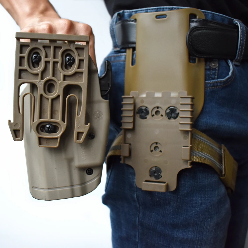 Tactical Pistol Holster Waist Belt Gun Holster With Flashlight Bearing QLS 19 22 Quick Locking System For Glock 17 19,pistol holster,gun holster